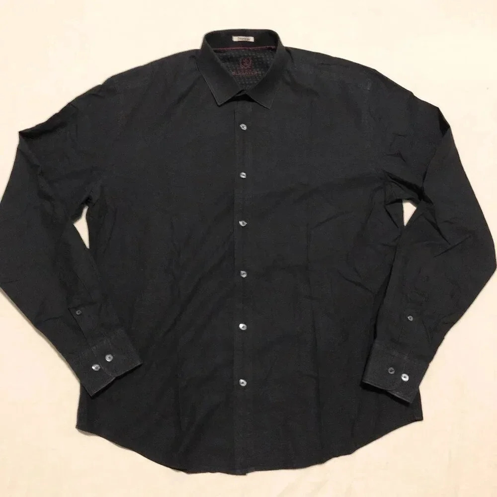 Bugatchi Uomo Mens Size Large Button Up Dress Shirt Long Sleeve